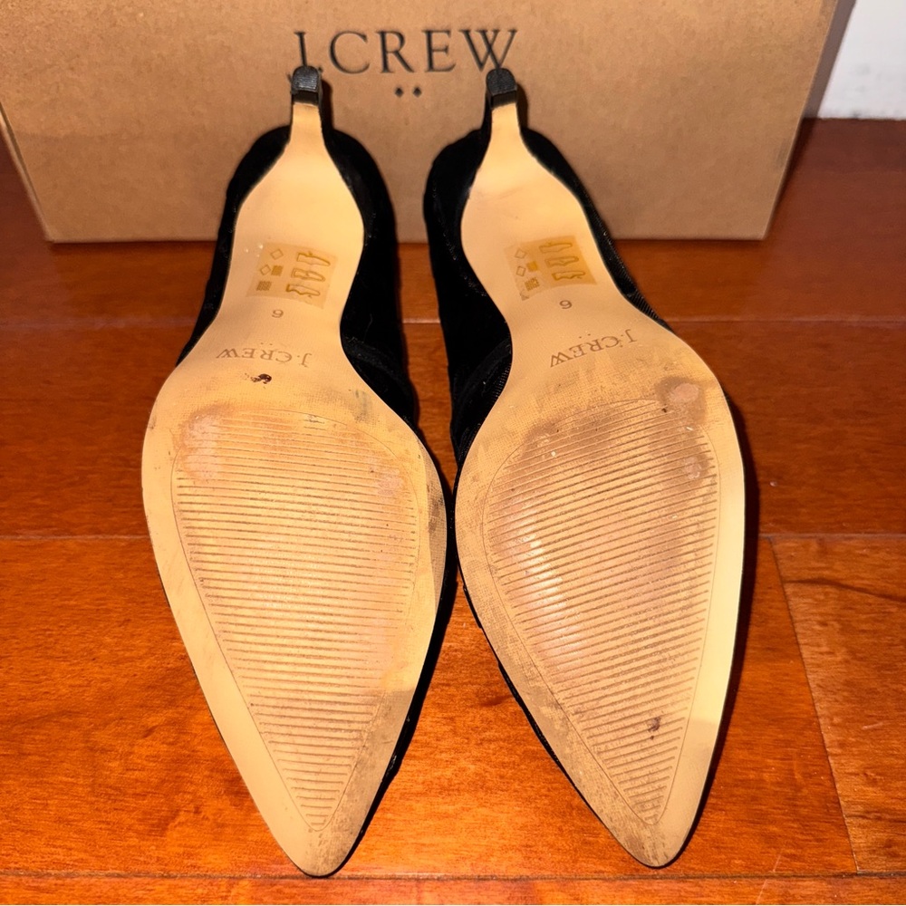 J. Crew Black Mesh Polka-Dot Esme Kitten Heels - Picture 6 of 6